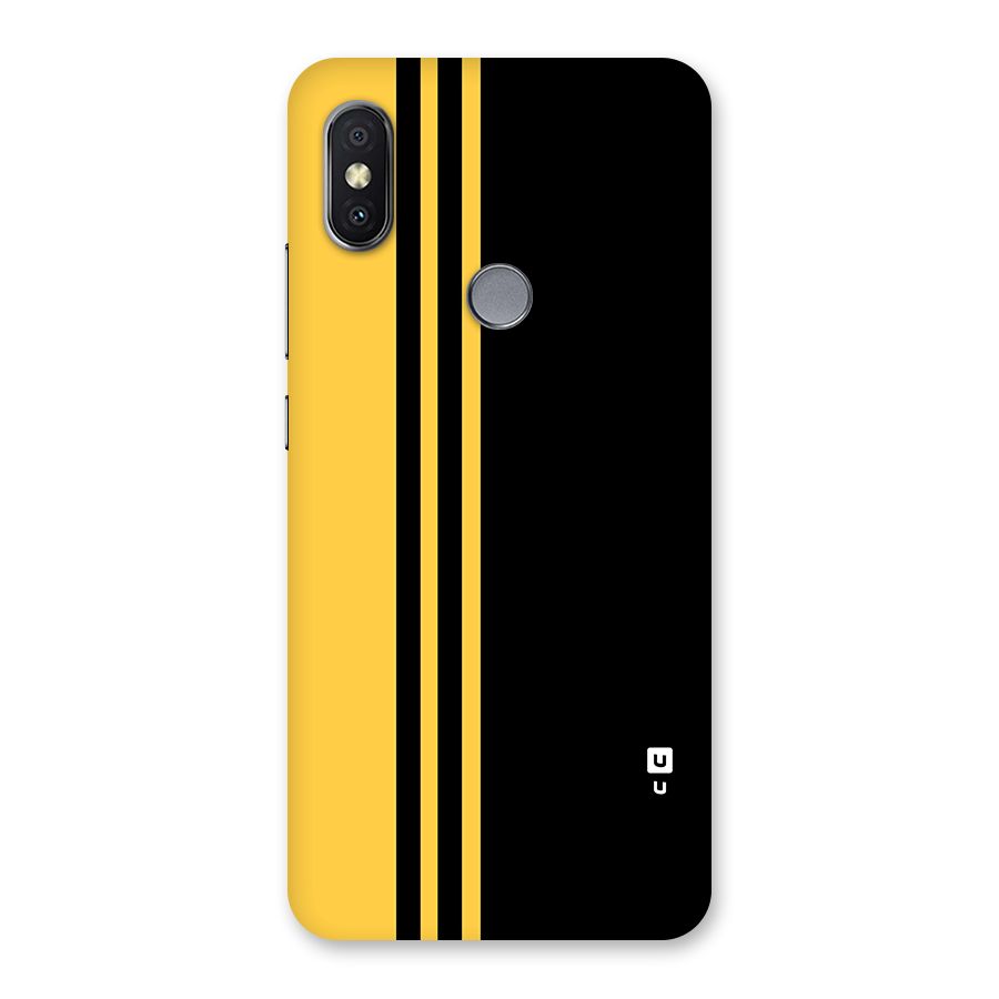 Minimal Yellow and Black Design Back Case for Redmi Y2