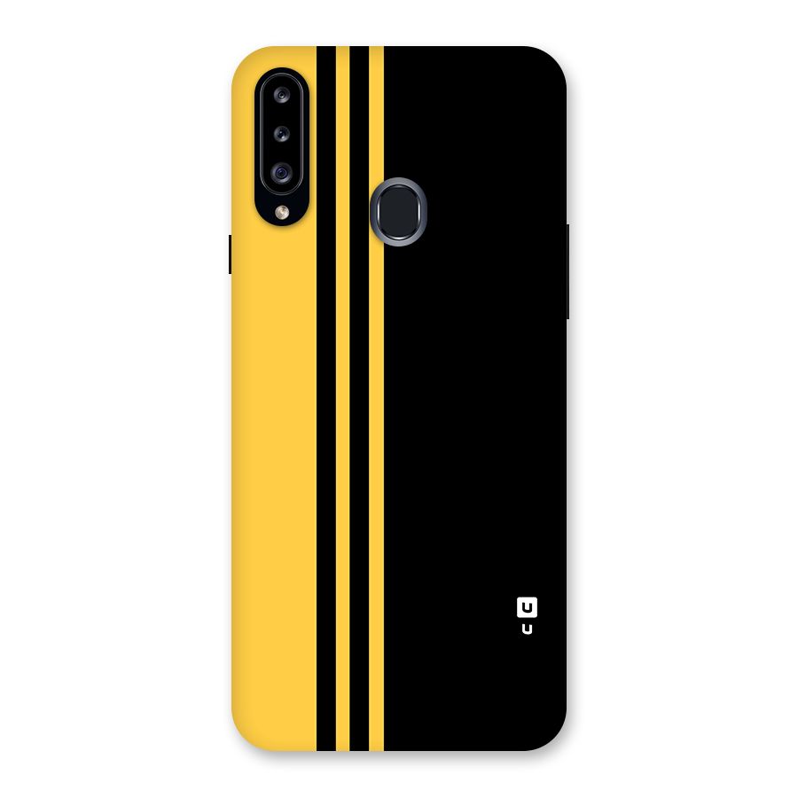 Minimal Yellow and Black Design Back Case for Samsung Galaxy A20s