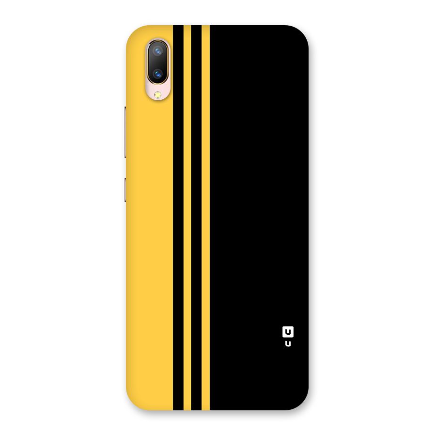 Minimal Yellow and Black Design Back Case for Vivo V11 Pro