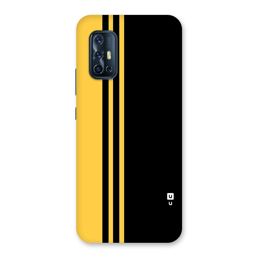 Minimal Yellow and Black Design Back Case for Vivo V17