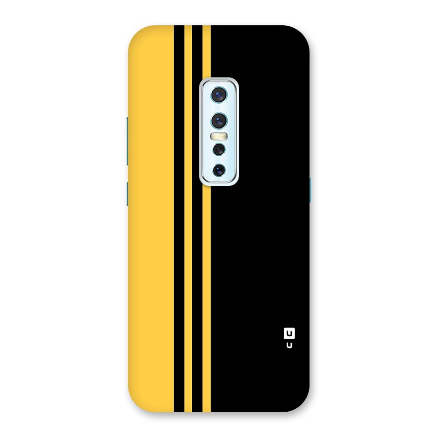 Minimal Yellow and Black Design Back Case for Vivo V17 Pro