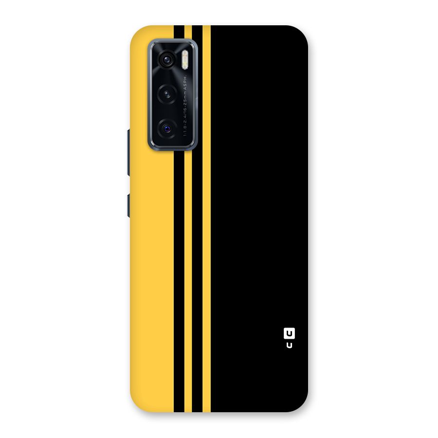 Minimal Yellow and Black Design Back Case for Vivo V20 SE