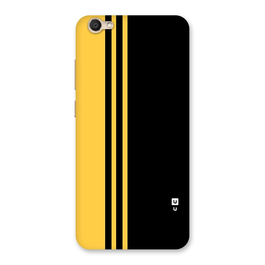 Minimal Yellow and Black Design Back Case for Vivo V5