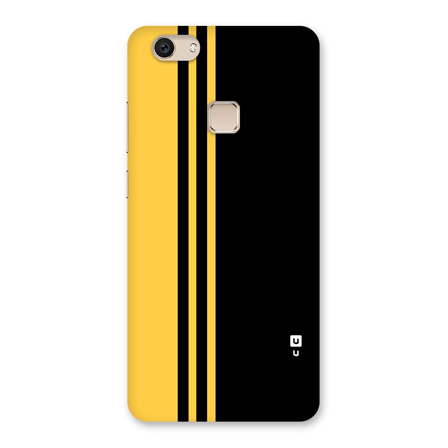 Minimal Yellow and Black Design Back Case for Vivo V7