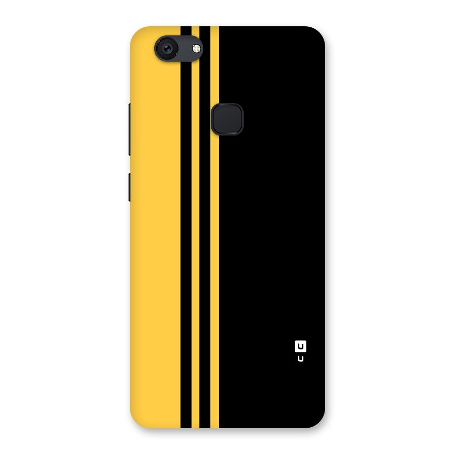 Minimal Yellow and Black Design Back Case for Vivo V7 Plus