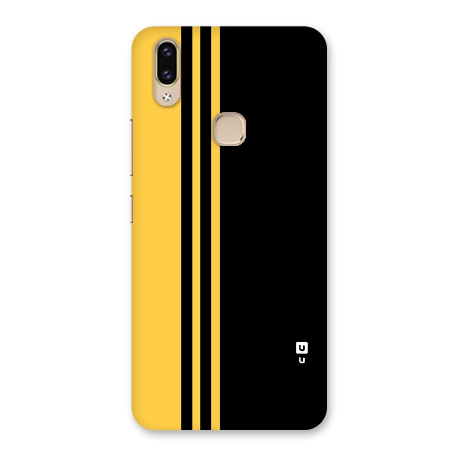 Minimal Yellow and Black Design Back Case for Vivo V9 Youth