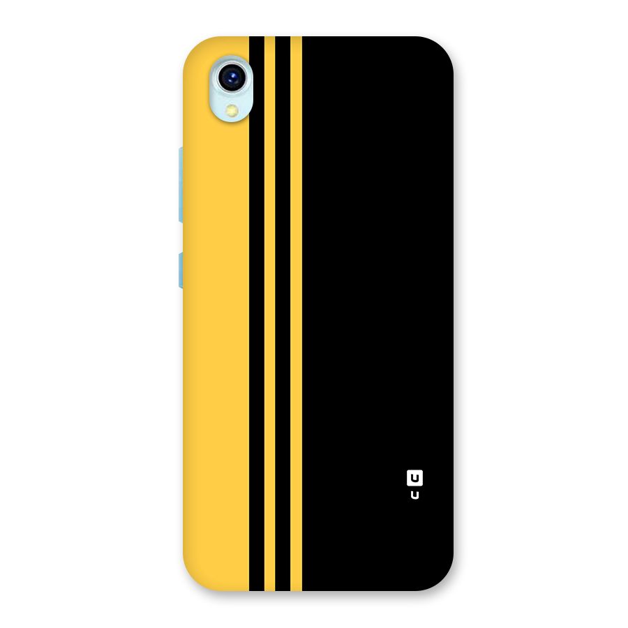 Minimal Yellow and Black Design Back Case for Vivo Y1s