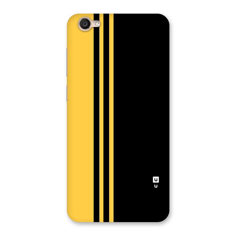 Minimal Yellow and Black Design Back Case for Vivo Y55s