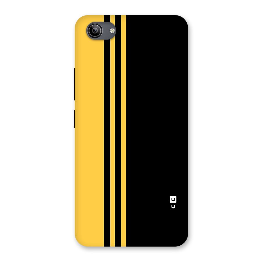 Minimal Yellow and Black Design Back Case for Vivo Y81i