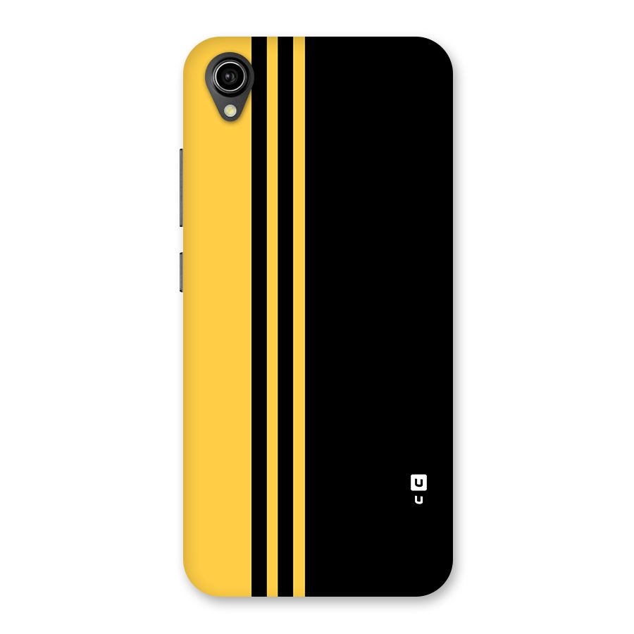 Minimal Yellow and Black Design Back Case for Vivo Y90