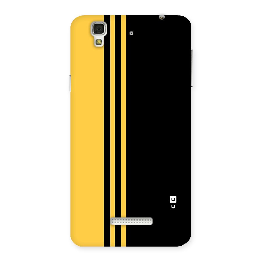 Minimal Yellow and Black Design Back Case for YU Yureka Plus