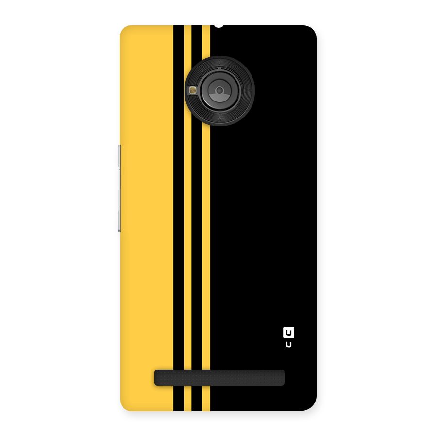 Minimal Yellow and Black Design Back Case for Yu Yunique