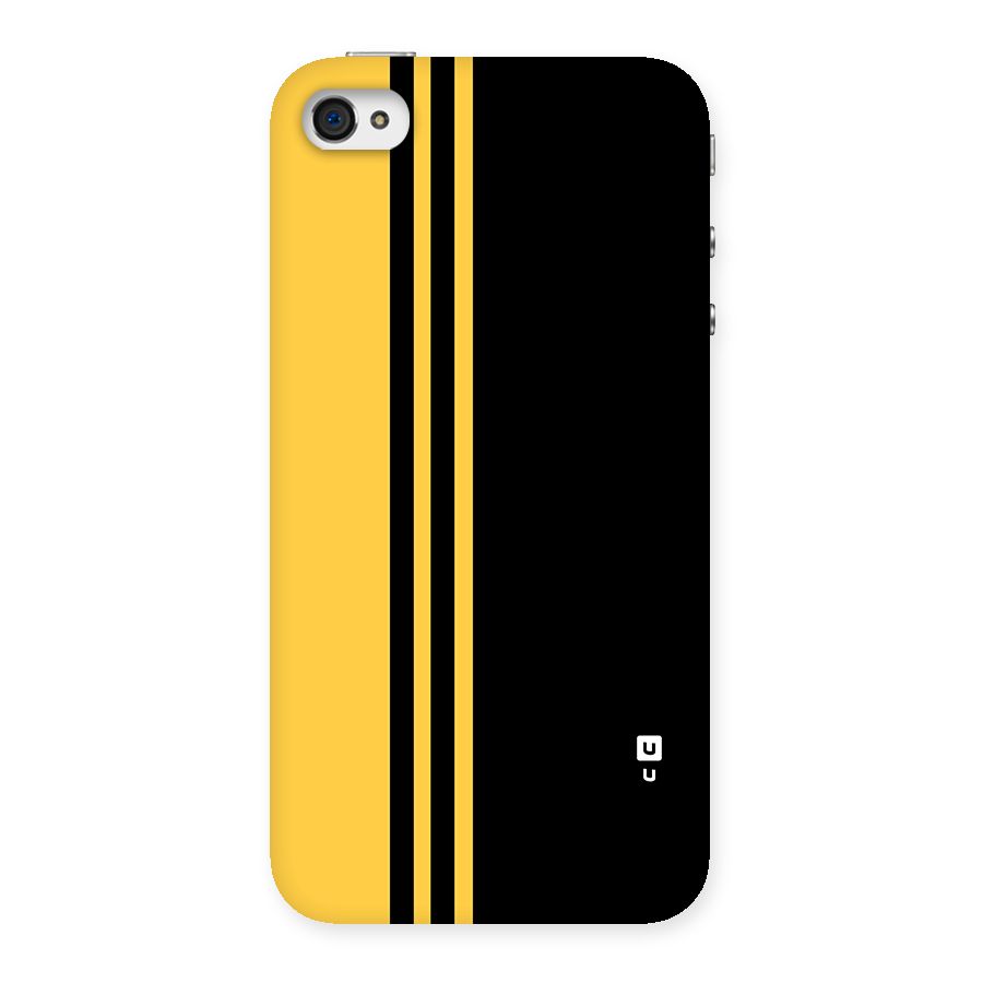 Minimal Yellow and Black Design Back Case for iPhone 4 4s