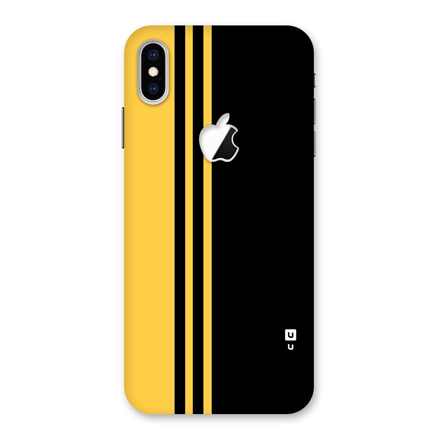 Minimal Yellow and Black Design Back Case for iPhone XS Max Apple Cut