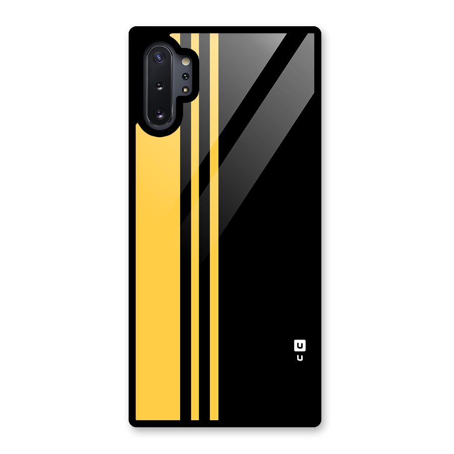 Minimal Yellow and Black Design Glass Back Case for Galaxy Note 10 Plus