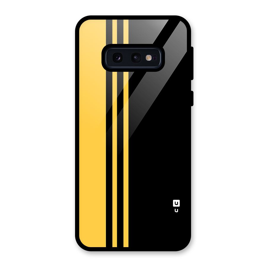 Minimal Yellow and Black Design Glass Back Case for Galaxy S10e