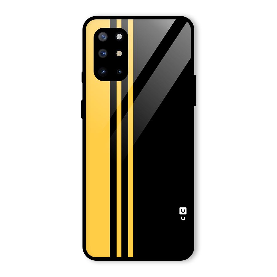 Minimal Yellow and Black Design Glass Back Case for OnePlus 8T