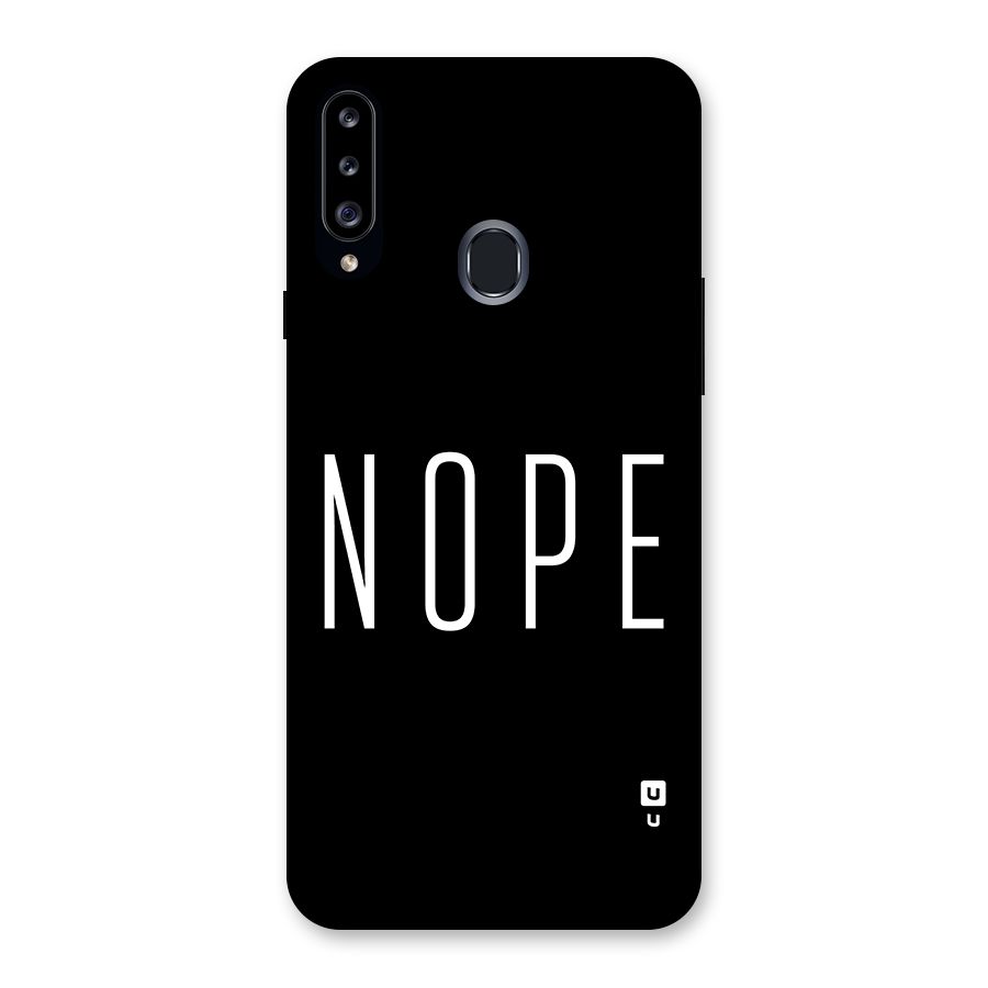 Minimalistic Nope Back Case for Galaxy A20s