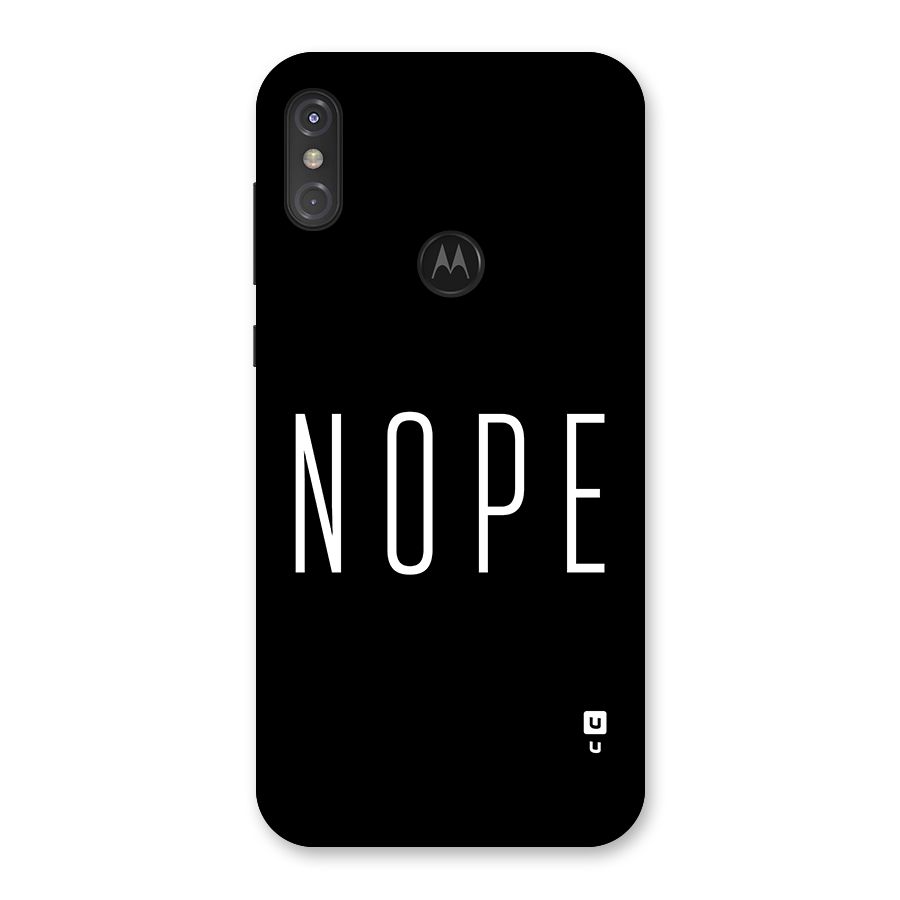 Minimalistic Nope Back Case for Motorola One Power