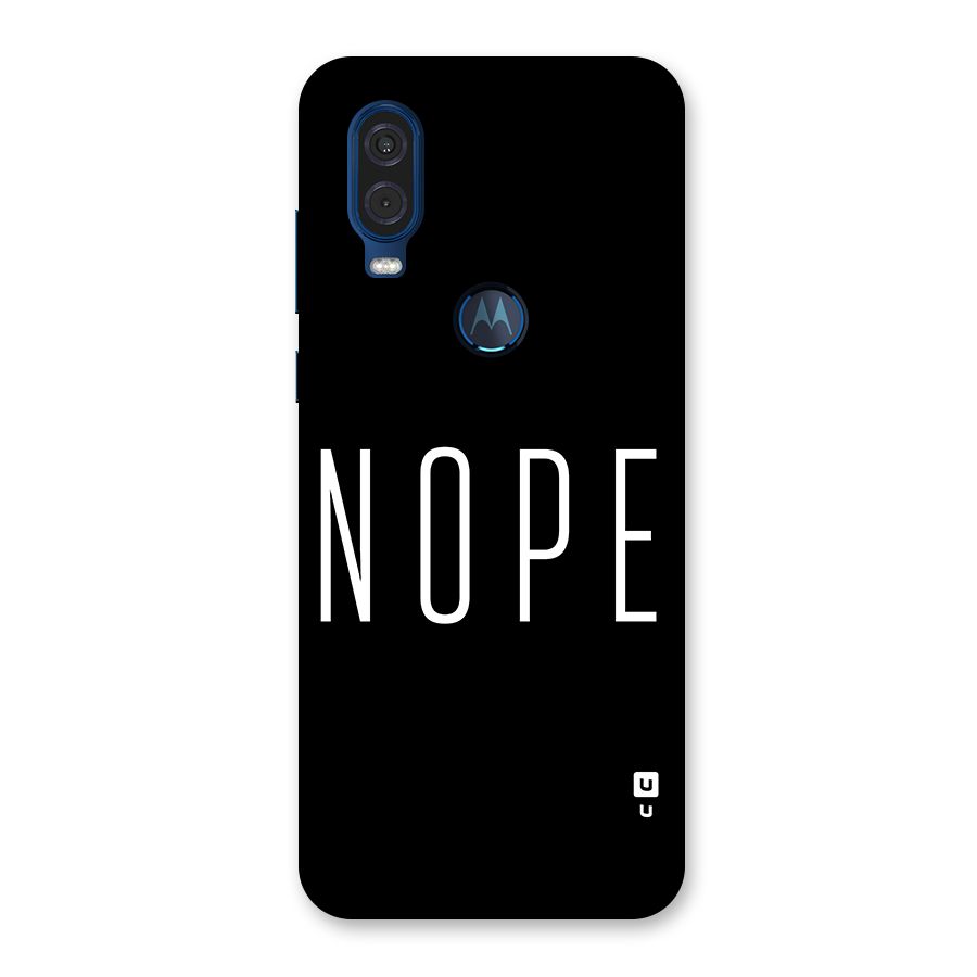 Minimalistic Nope Back Case for Motorola One Vision