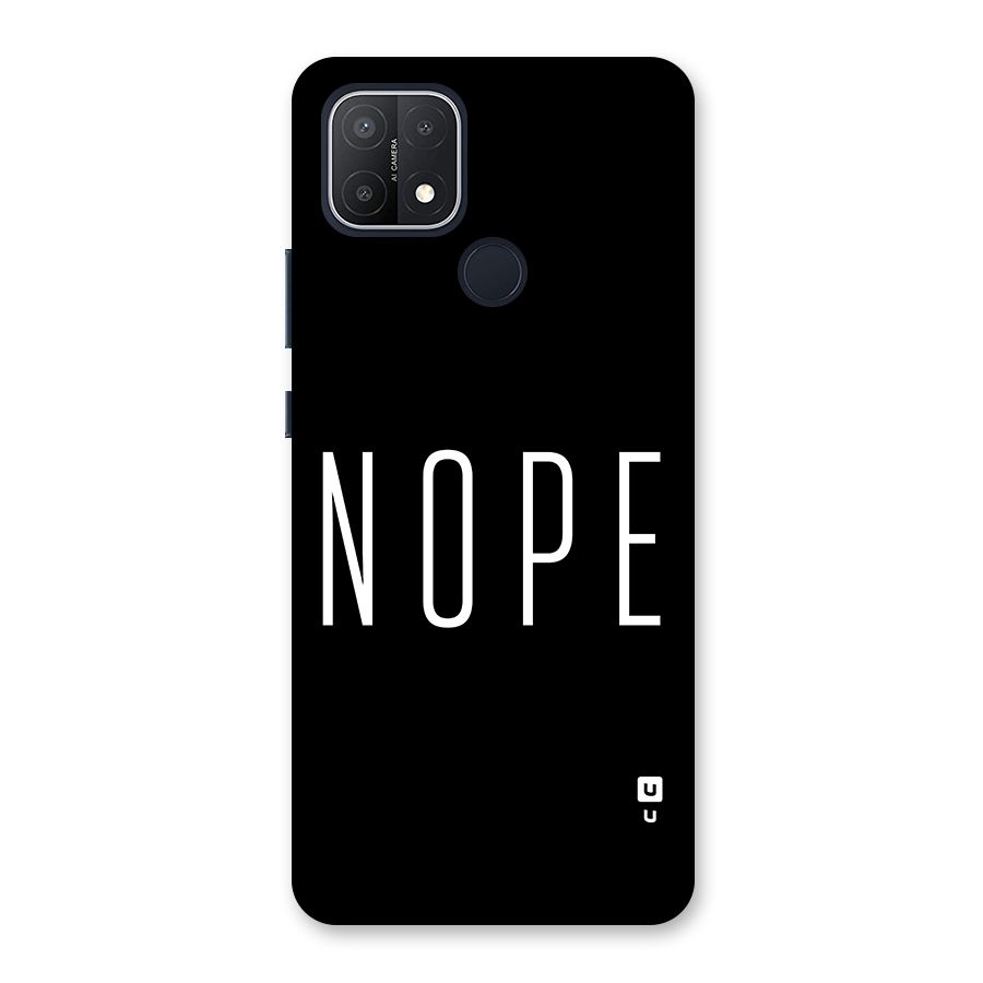 Minimalistic Nope Back Case for Oppo A15