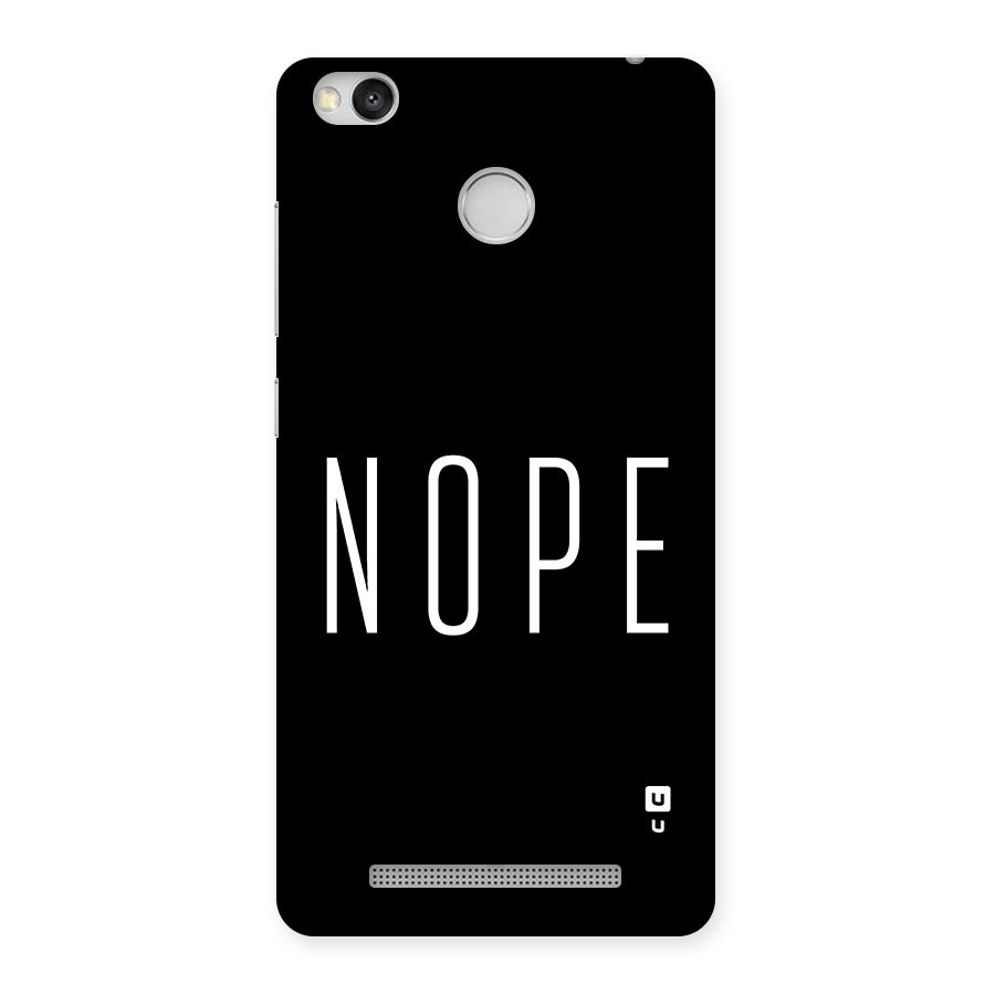 Minimalistic Nope Back Case for Redmi 3S Prime