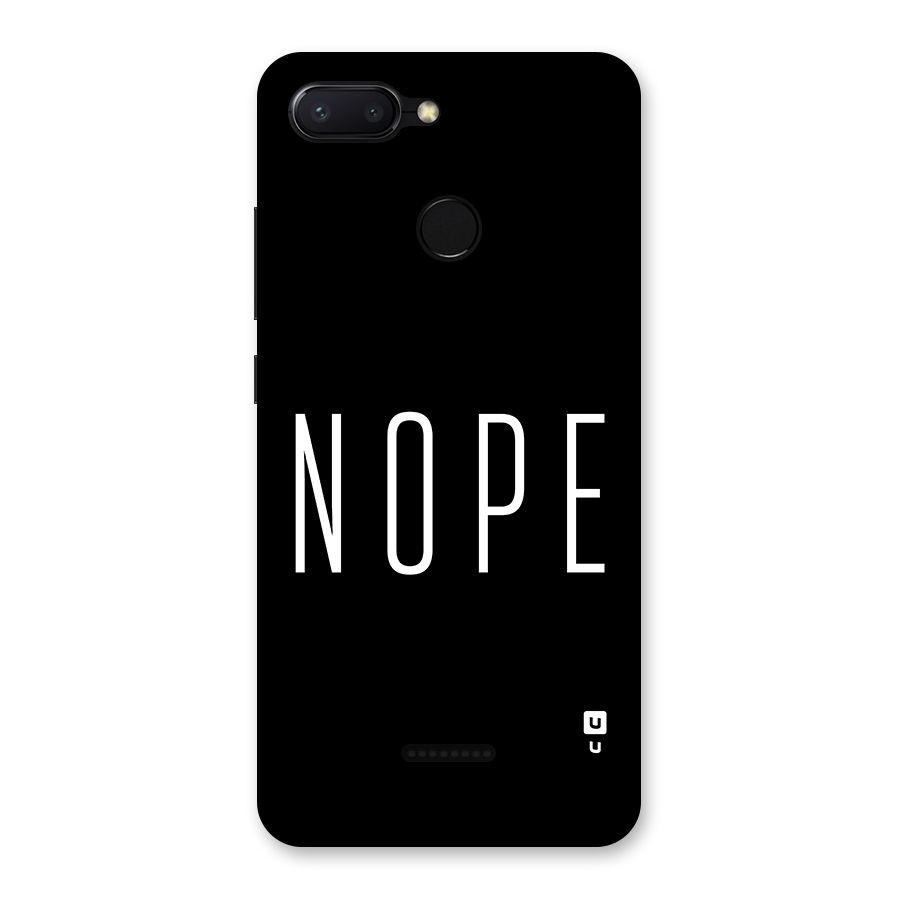 Minimalistic Nope Back Case for Redmi 6