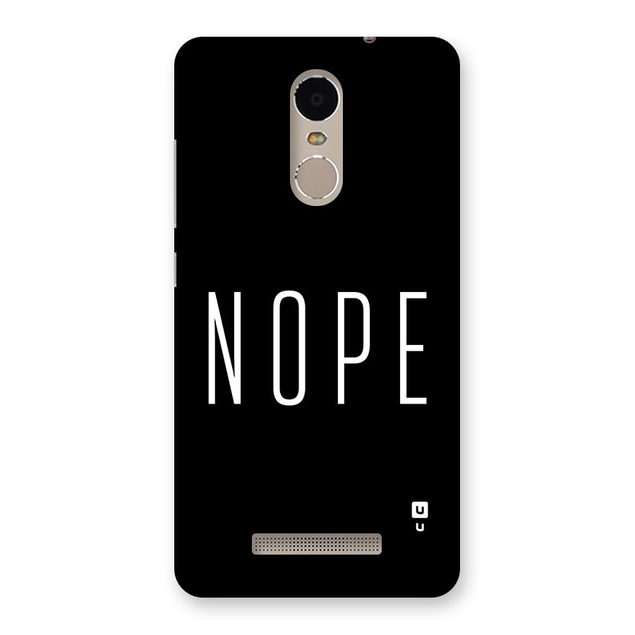 Minimalistic Nope Back Case for Redmi Note 3