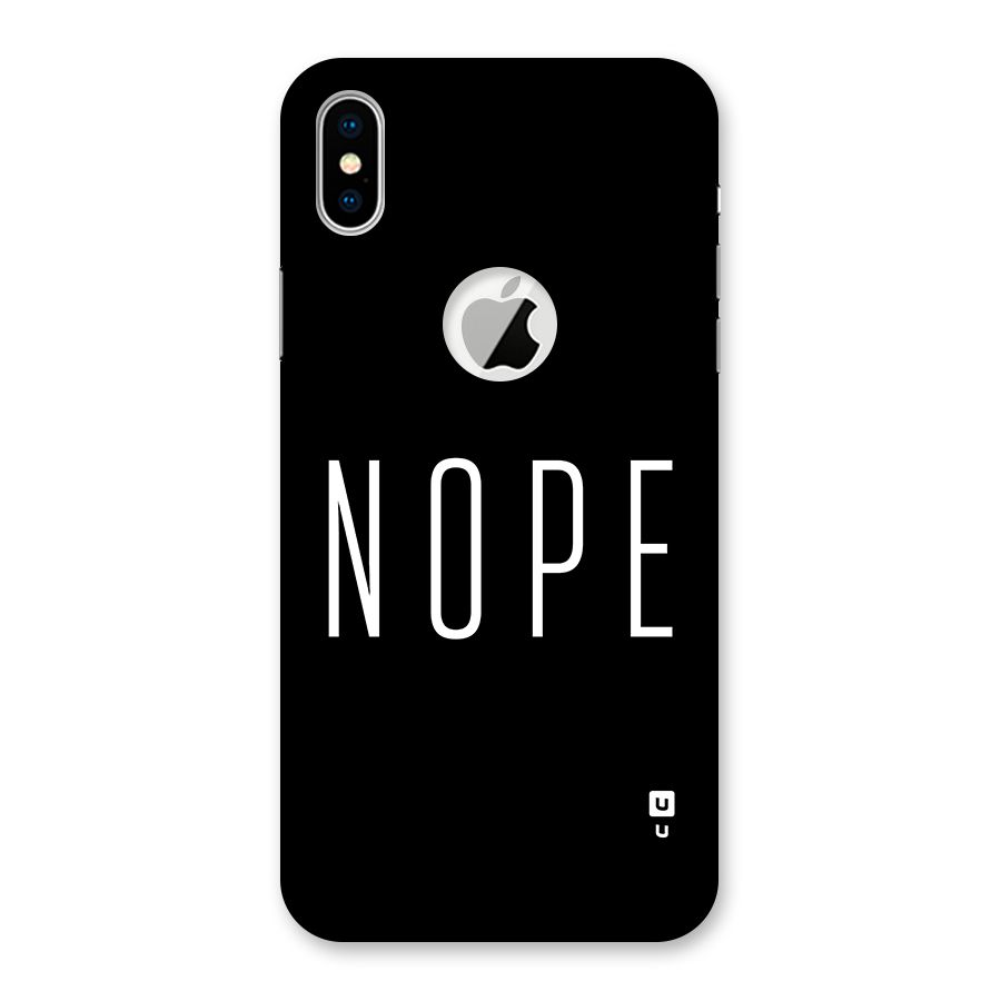 Minimalistic Nope Back Case for iPhone XS Logo Cut