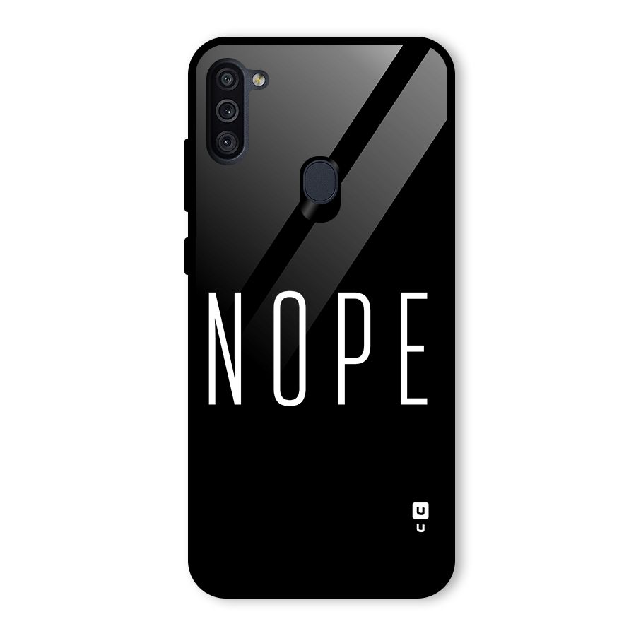 Minimalistic Nope Glass Back Case for Galaxy M11