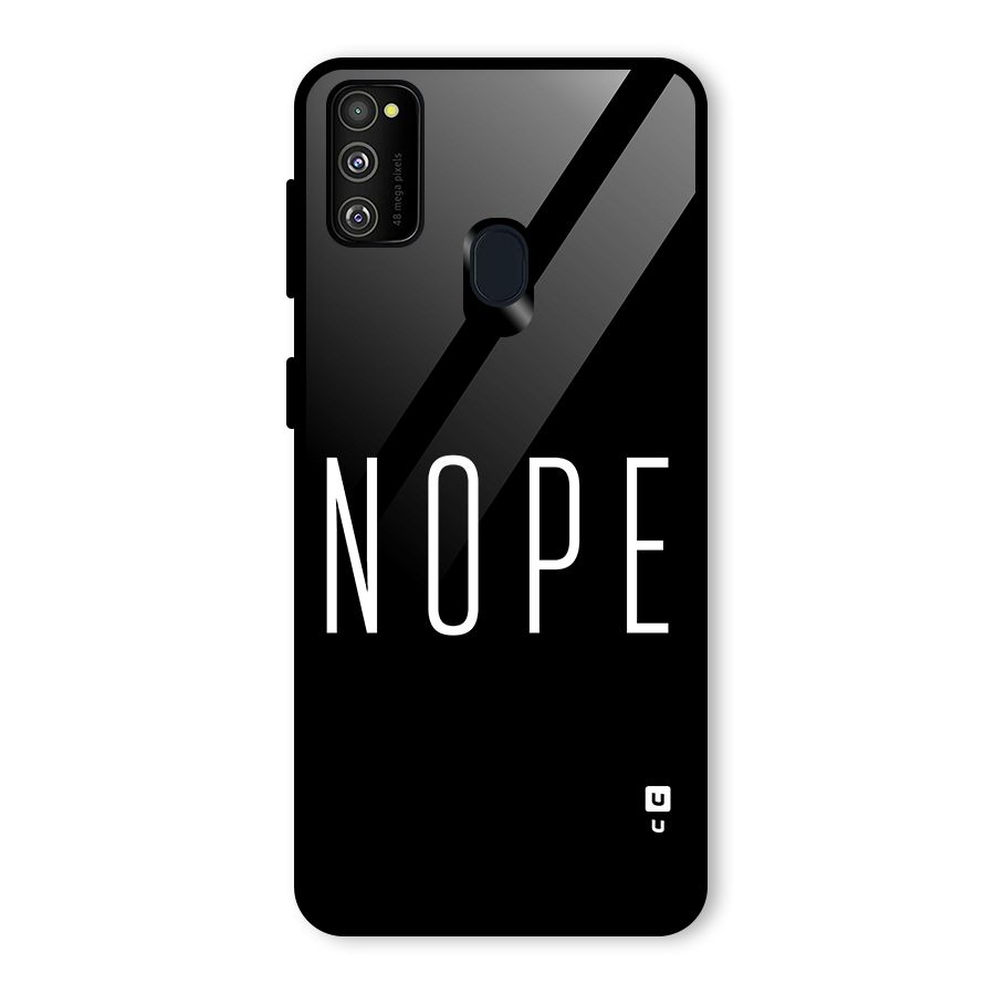 Minimalistic Nope Glass Back Case for Galaxy M30s