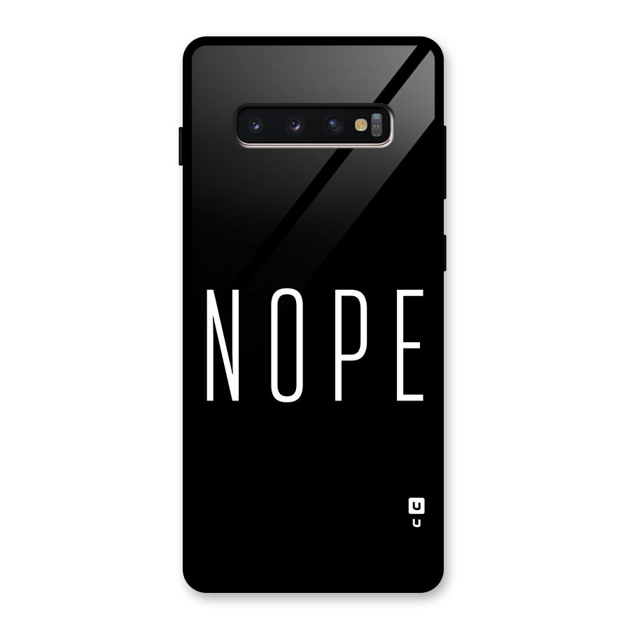 Minimalistic Nope Glass Back Case for Galaxy S10 Plus
