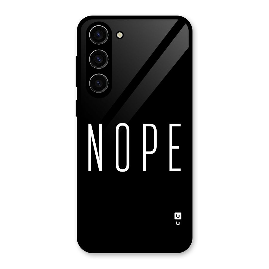 Minimalistic Nope Glass Back Case for Galaxy S23 Plus
