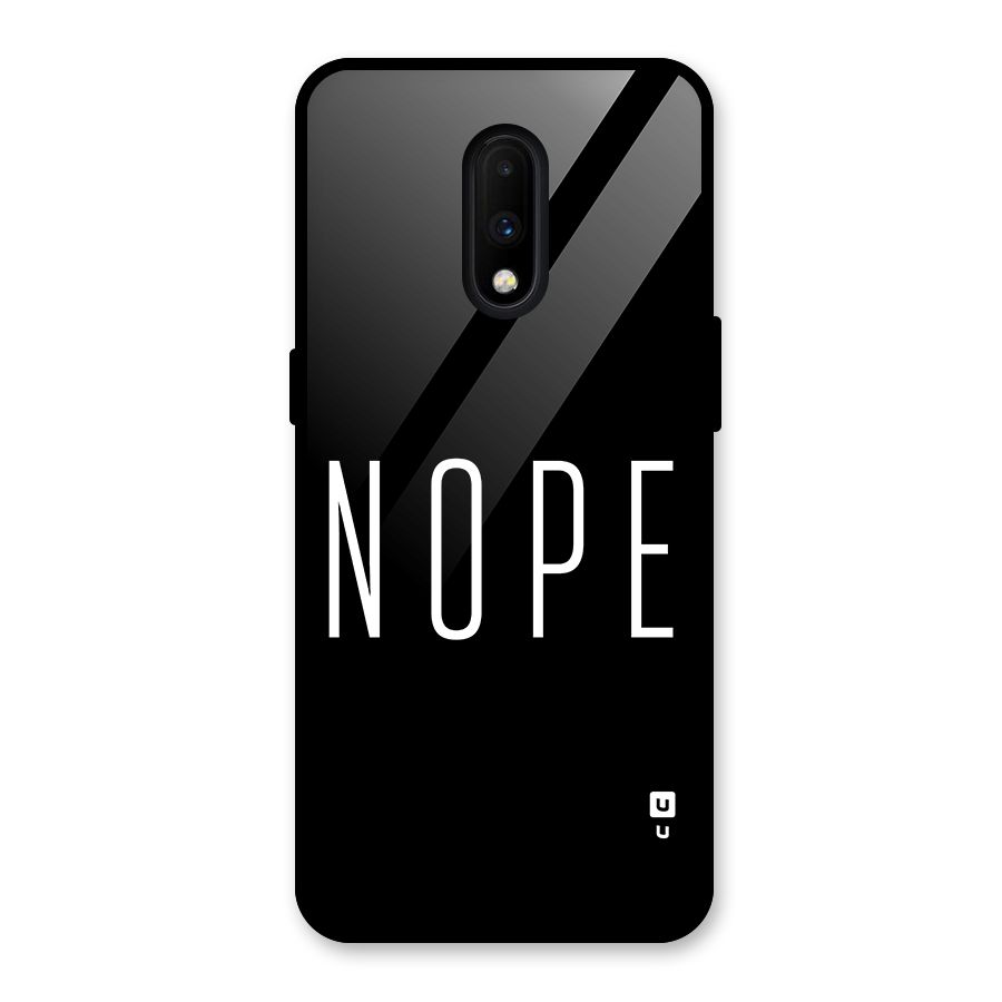Minimalistic Nope Glass Back Case for OnePlus 7