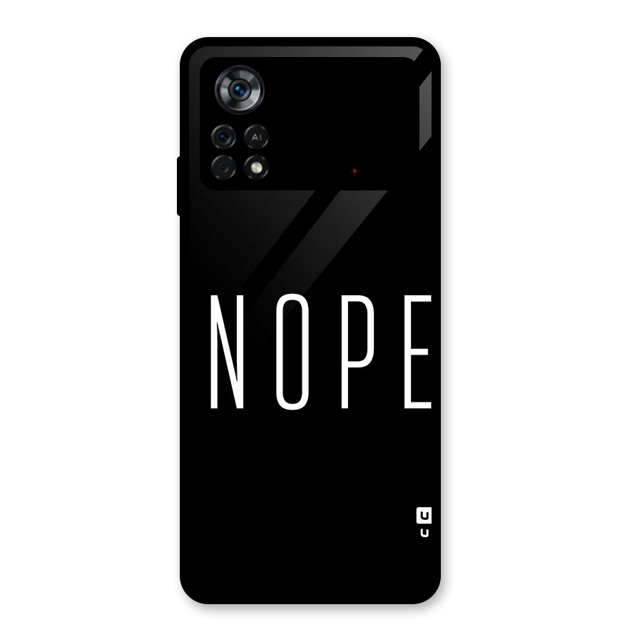 Minimalistic Nope Glass Back Case for Poco X4 Pro 5G