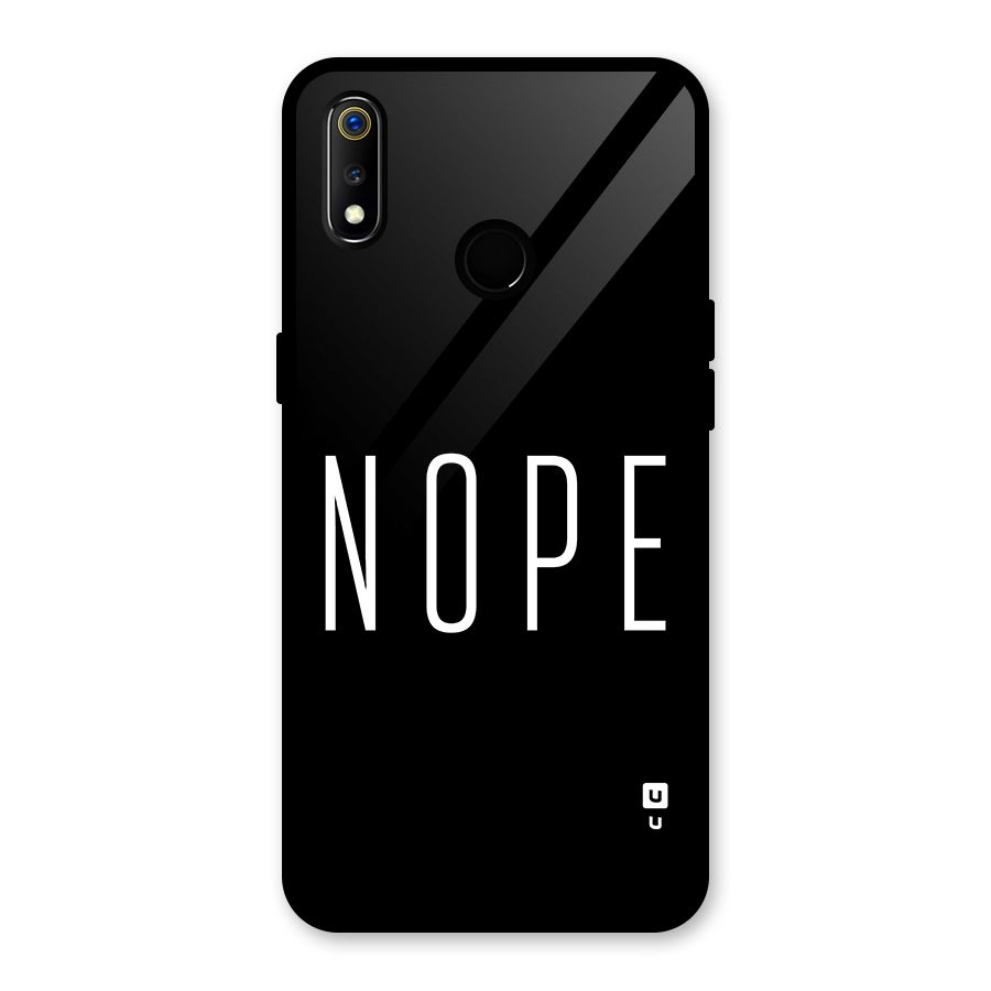 Minimalistic Nope Glass Back Case for Realme 3i