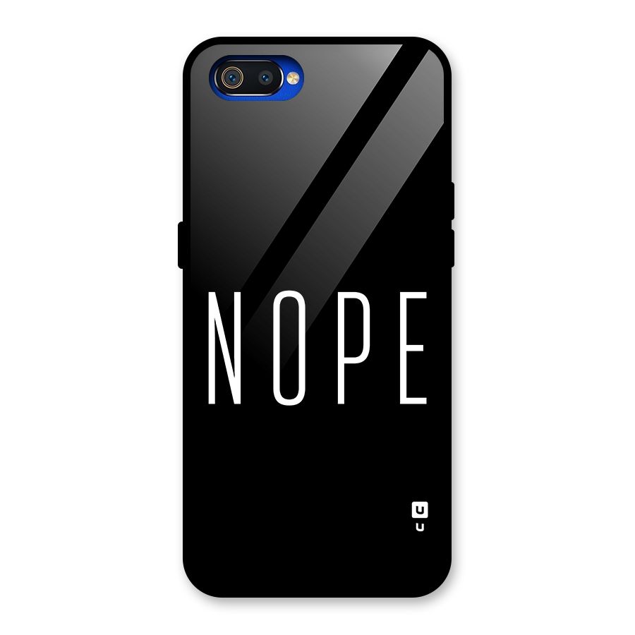 Minimalistic Nope Glass Back Case for Realme C2
