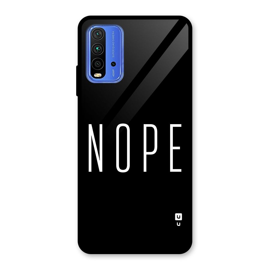 Minimalistic Nope Glass Back Case for Redmi 9 Power