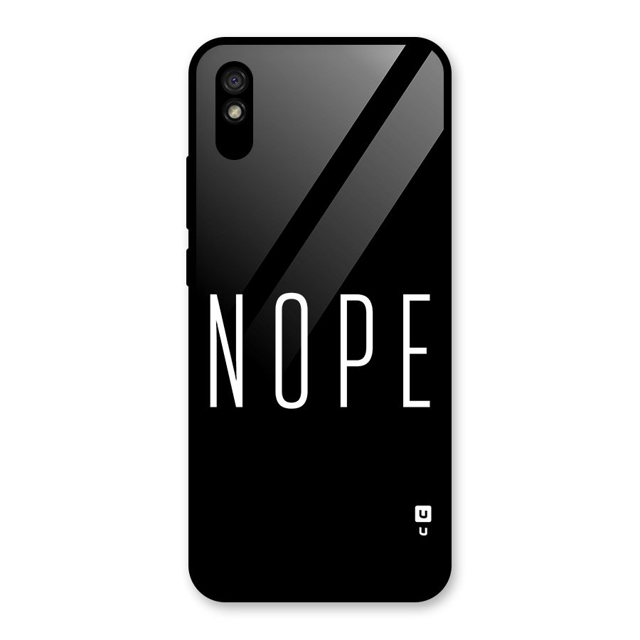 Minimalistic Nope Glass Back Case for Redmi 9i