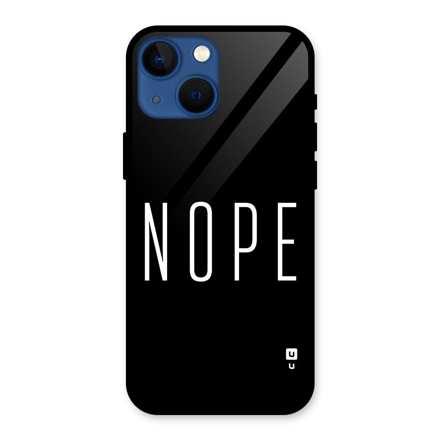 Minimalistic Nope Glass Back Case for iPhone 13 Mini