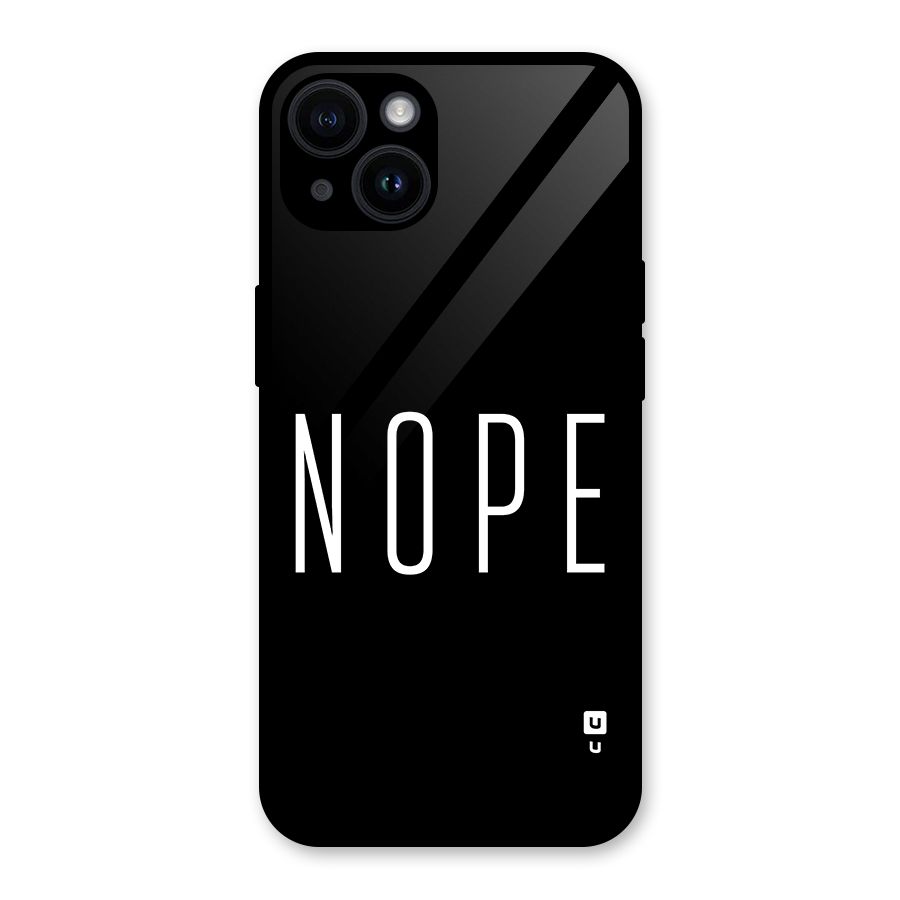 Minimalistic Nope Glass Back Case for iPhone 14
