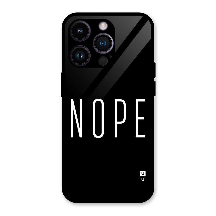 Minimalistic Nope Glass Back Case for iPhone 14 Pro