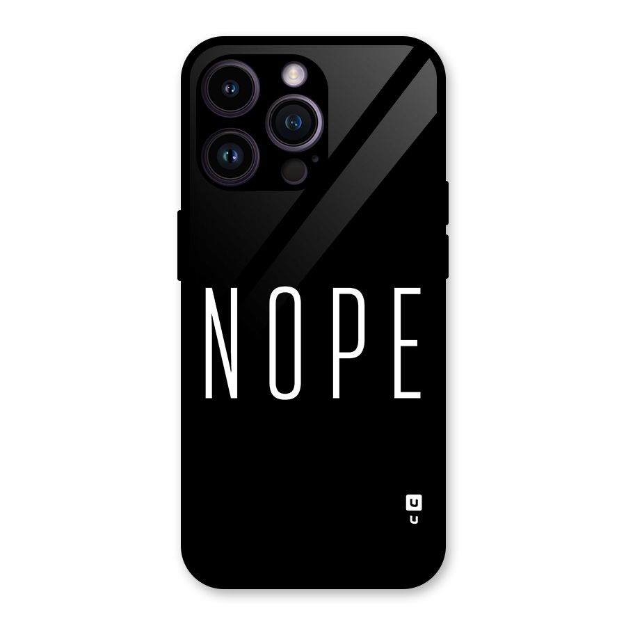 Minimalistic Nope Glass Back Case for iPhone 14 Pro Max