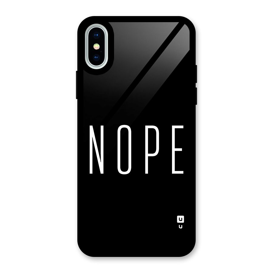 Minimalistic Nope Glass Back Case for iPhone X