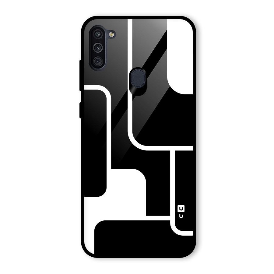 Minimalistic Shapes Glass Back Case for Galaxy M11