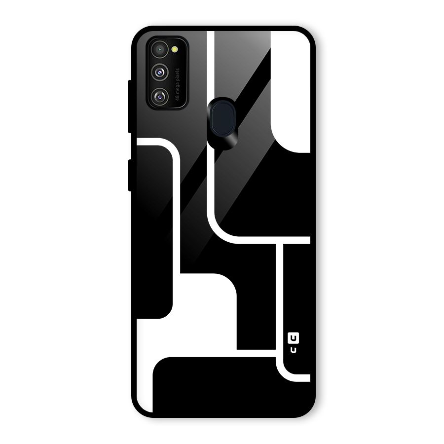 Minimalistic Shapes Glass Back Case for Galaxy M21