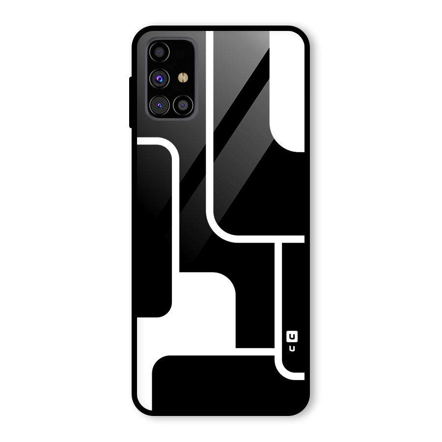 Minimalistic Shapes Glass Back Case for Galaxy M31s