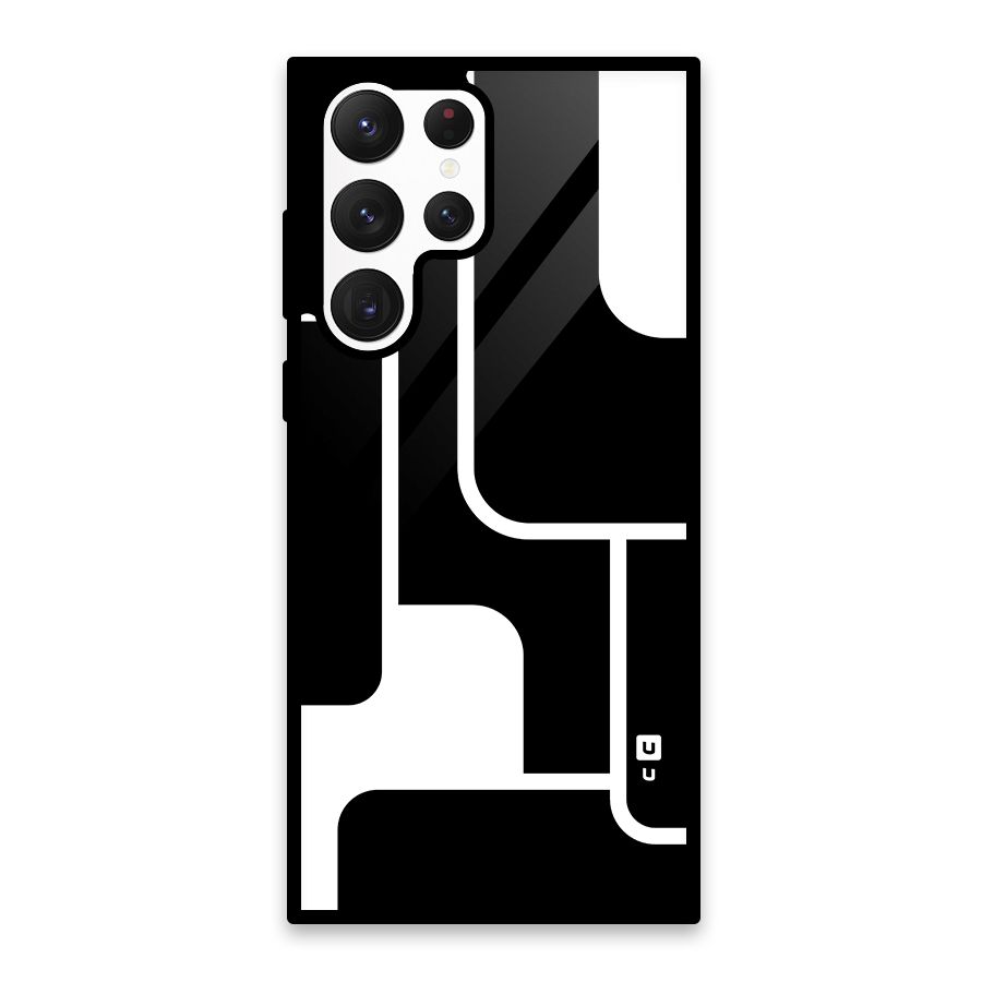 Minimalistic Shapes Glass Back Case for Galaxy S22 Ultra 5G