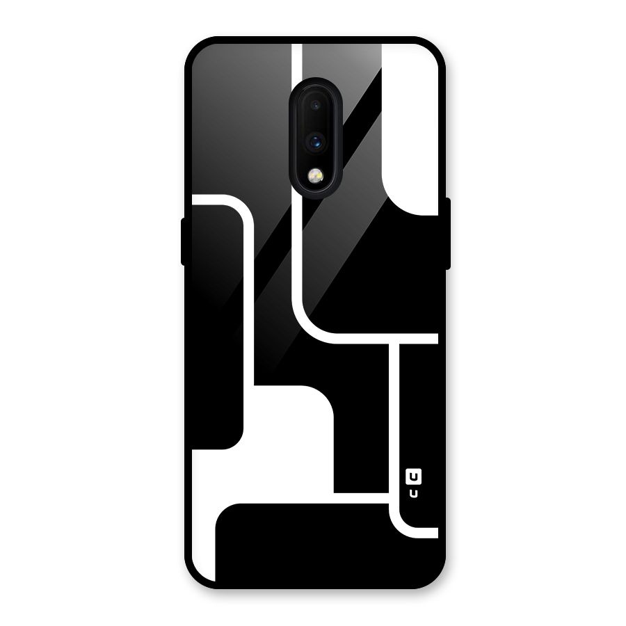 Minimalistic Shapes Glass Back Case for OnePlus 7