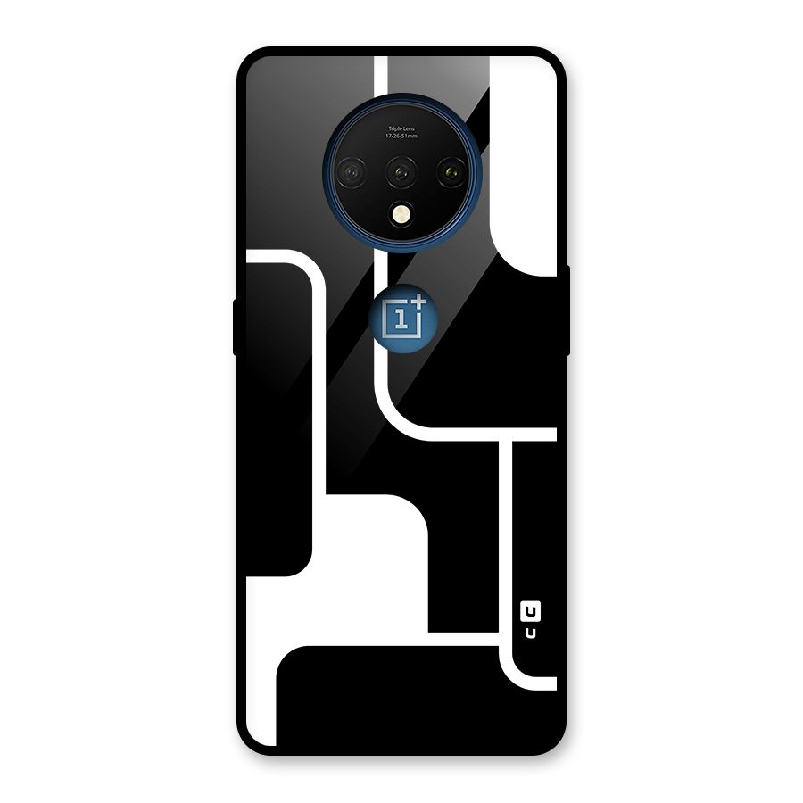 Minimalistic Shapes Glass Back Case for OnePlus 7T